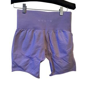 NVGTN Lilac Seamless Contour High-Waisted Biker Shorts Size Medium Activewear